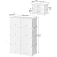 thumbnail image 6 of Shoe Rack, 8 Cubes Shoe Organizer with Doors, Plastic Panel Shoe Storage Cabinet for 32 Pairs of Shoes, for Closet, Entryway, Hallway, White WT28SC01G1, 6 of 7