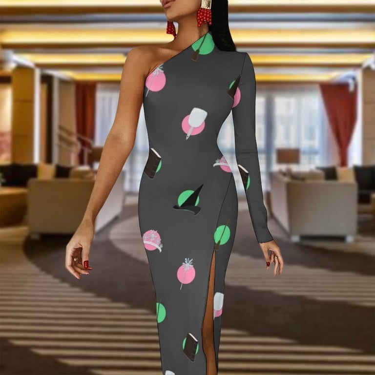 Pink Goes Good With Green Wicked Half Dleeve Split Dress Elegant gown  Summer skirt Elegant gowns - Walmart.com