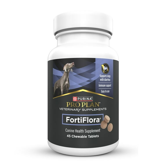 Purina Pro Plan Veterinary Supplements FortiFlora Chewable Dog Probiotic Supplement Tablets, 45 ct Bottle