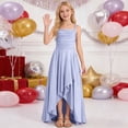 thumbnail image 6 of Gunia Formal Dresses For Girls Ruffle Dress Asymmetrical Layered Party Gown Wedding Birthday Celebration Sundress Light Purple Dress For Girls 6-14 Years, 6 of 7