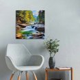 thumbnail image 2 of ONETECH Canvas Wall Art Beautiful Dense Forest Magnificent Flowing Water Blue Sky White Clouds Home Decor Stretched and Framed Artwork Paintings Ready to Hang 16\x16\, 2 of 4
