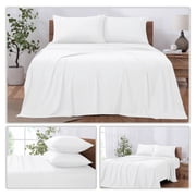 Modern Threads 3-Piece Solid White Microfiber Bed Sheet Set, Twin