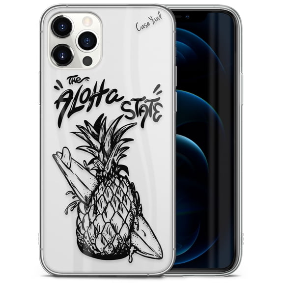 Case Yard iPhone-11-Pro-Max Case Clear Soft & Flexible TPU Ultra Low Profile Slim Fit Thin Shockproof Transparent Bumper Protective Cover Drop Protective Cell Phone Cases (Aloha State Pineapple)