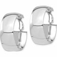 thumbnail image 2 of 14K White Gold High Polished 10mm Omega Back Hoop Earrings (27.9 X 26.38) Made In Peru pre969w, 2 of 7