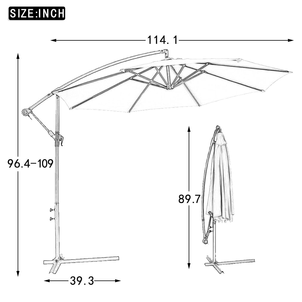 10 Patio Umbrella Offset Hanging Umbrella Outdoor Market Umbrella