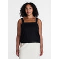 thumbnail image 2 of Time and Tru Women's Linen Blend Square Neck Tank Top, Sizes XS-XXXL, 2 of 6