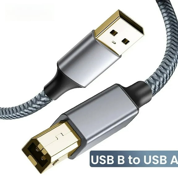 Feylan USB B to USB A Printer Cable USB 2.0 Male to Male Scanner Cord High Speed Printer Cord for HP Canon Epson Dell Lexmark