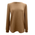 thumbnail image 6 of Besolor Womens Fall Tunic Tops Round Neck Long Sleeve Basic Shirt Casual Loose Solid Color Pullover Blouse, 6 of 9