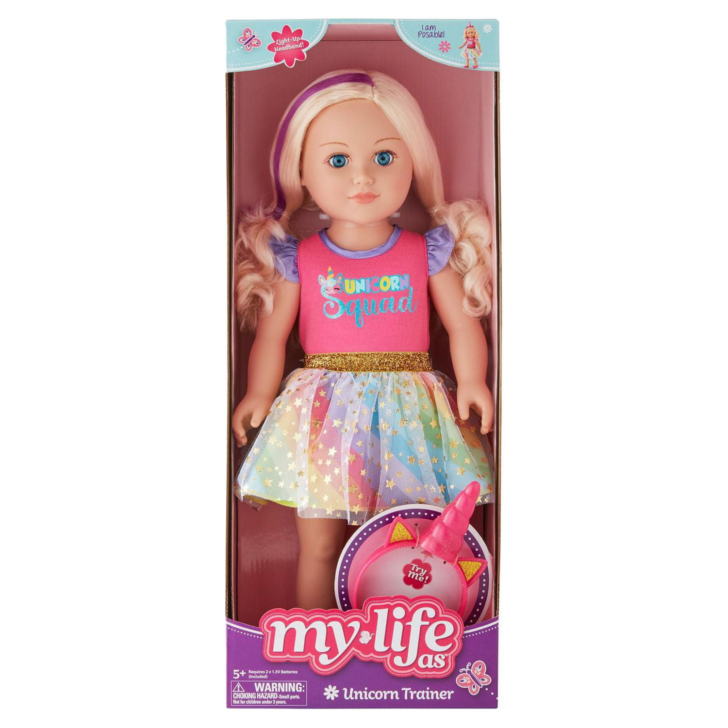 My Life As Poseable Unicorn Trainer 18" Doll, Choose from 2 Styles, 18-inch Doll
