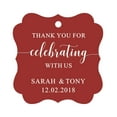 thumbnail image 1 of Darling Souvenir Fancy Frame Custom Paper Tags Thank You For Celebrating With Us Wedding Favor Gift Hang Tags-Maroon-50 Tags, 1 of 1