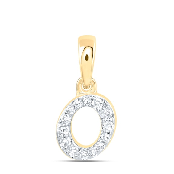 10k Yellow Gold 1/20 CTW Natural Diamond Gift Initial "O" Pendant 0.27 Grams