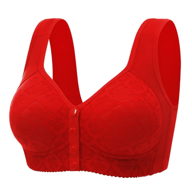 Cinvoph Plus Size Wireless Bra for Women Seamless Front Closure Snap Bra No Underwire Bralette Everyday Bras