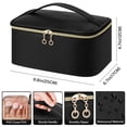 thumbnail image 2 of Bolsa de maquillaje Senbowe Travel grande de cuero impermeable para mujer, 2 of 8
