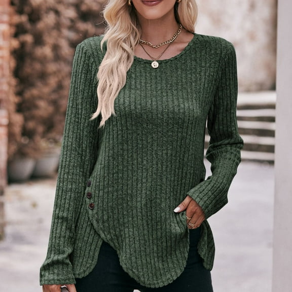 Oversized Crewneck Sweatshirt Women Fall Pullovers for Women 2025 Womens Long Sleeve Tops Long Sleeve Ribbed Top