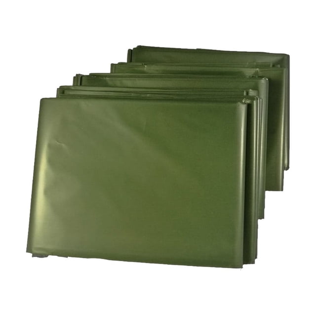 Lot de 4 Couverture d'Urgence Ultra Légère Réutilisable Couverture Thermique Mylar d'Urgence pour Camping en Plein Air Randonnée Survie, 4 * Couverture d'Urgence, Vert