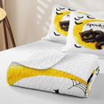 thumbnail image 4 of Manfei Halloween Cat Bat Quilt King, Midnight Moon King Coverlet Set, White Yellow, 3pcs, 1 Bedspread and 2 Pillowcases, 4 of 7