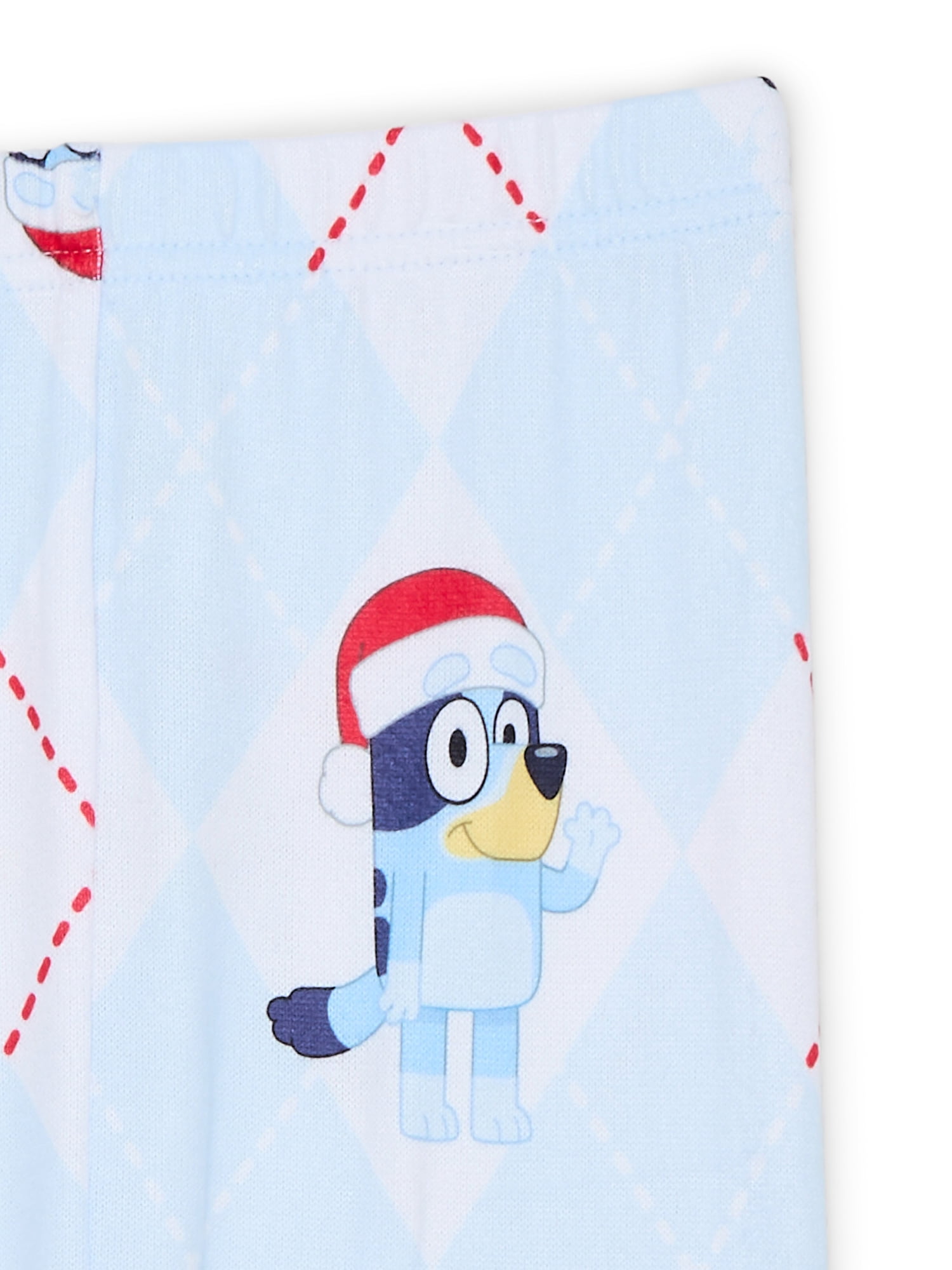 Bluey Girls Holiday Long Sleeve Top and Pants Snug Fit Pajama Set, 2-Piece, Size 4-10