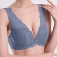 thumbnail image 2 of YWDJ Front Closure Bras for Women Push up Wirefree Comfort Straps Support Lace Bralette Breathable Soft Bra for All Shapes Sagging Breasts Blue M, 2 of 5