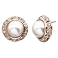 thumbnail image 1 of Aretes Ocean Heart OH15-87, en baño de oro rosa con perla blanca e incrustaciones de cristales austriacos en color blanco. Ocean Heart OH15-87, 1 of 3