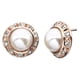 thumbnail image 1 of Aretes Ocean Heart OH15-87, en baño de oro rosa con perla blanca e incrustaciones de cristales austriacos en color blanco. Ocean Heart OH15-87, 1 of 3