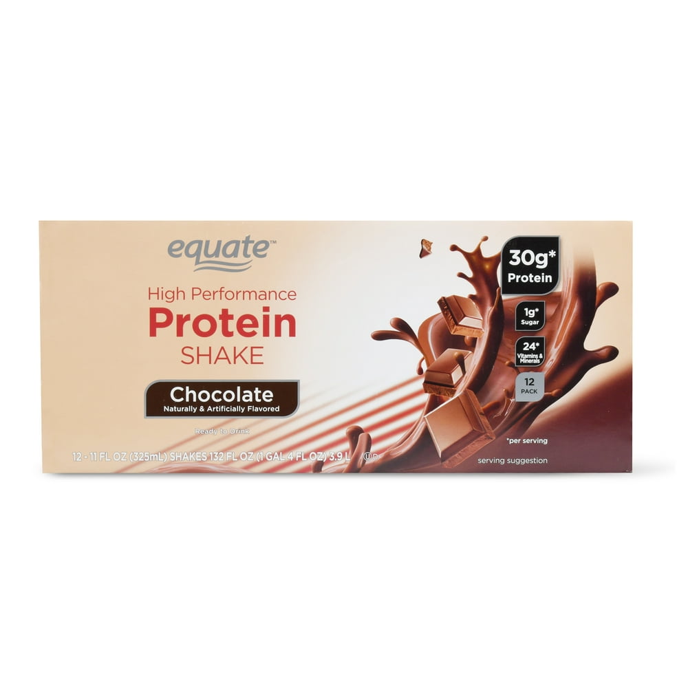 Equate High Performance Protein Shake, Chocolate, 30g Protein, 11 Fl Oz