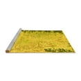 thumbnail image 2 of Ahgly Company Machine Washable Indoor Round Abstract Yellow Modern Area Rugs, 6' Round, 2 of 4