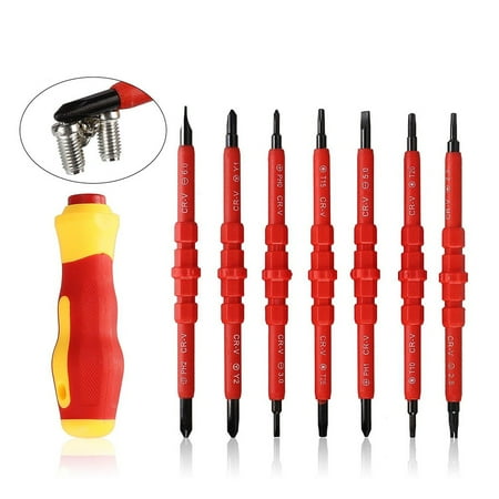 

Fule 8PCS Multi-purpose Electricians Screwdriver Bit for Electrical Insulated Repaire