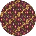 thumbnail image 1 of Ahgly Company Machine Washable Indoor Round Transitional Burgundy Red Area Rugs, 3' Round, 1 of 7