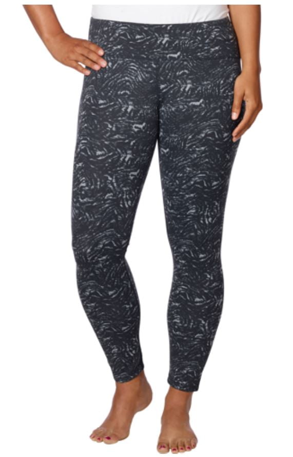 TUFF ATHLETICS Women's Yoga, Fitness Workout Legging Pants (Black/Grey