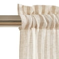 thumbnail image 6 of Curtainking Kitchen Valance Curtain Stripe Pattern Farmhouse Window Valance 16 inch Linen Window Treatment for Bathroom Bedroom Rod Pocket 1 Panel Taupe, 6 of 10