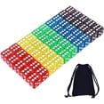 thumbnail image 1 of GFDYREE 50 Pieces Game Dice Set 5 Translucent Colors Dés Square Corner Dice with Free Pouch, 1 of 7