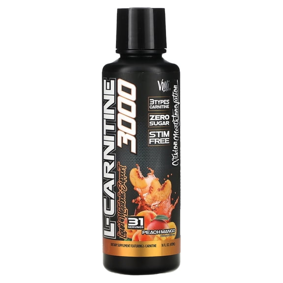 VMI Sports L-Carnitine 3000, Peach Mango, 16 fl oz (473 ml)