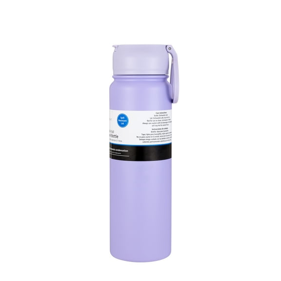 Mainstays 24oz Purple Stainless Steel Double Wall Water Bottle