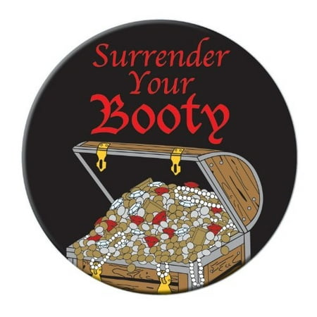 Surrender Your Booty Pirate Buccaneer Costume Buttons Pin