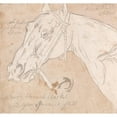 thumbnail image 2 of James Seymour 16x15 Gold Ornate Wood Frame and Double Matted Museum Art Print Titled - Head of a Horse, Facing Left, 2 of 4