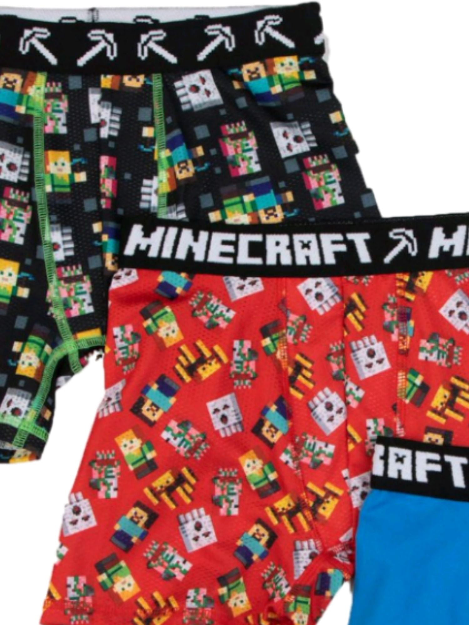Minecraft Creepers, Boys Underwear, 3 Pack Poly Boxer Briefs, Size 6  (small)