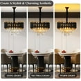 thumbnail image 7 of Huloretions Modern Crystal Chandelier,Crystal Chandeliers for Dining Room Lights Fixtures,3-Tier 5 Lights Round Crystal Lighting Fixtures for Living Room Entryway Kitchen Island, 7 of 7