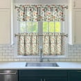 thumbnail image 3 of Rod Pocket Kitchen Curtain Set 3-Piece, 27.5x36 Inch Valance & Tier Drapes, Polyester Pongee Cafe Curtains for Living Room, Bathroom, Farmhouse Rustic Country Window Treatments., 3 of 6