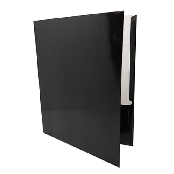 School Supply Boxes | (Black) Three Prong, Two Pocket Folders | 10 Pack | Letter Size Folders for the Classroom & Office