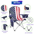 thumbnail image 4 of CozyBox 2 Pack Premium Portable Folding Chairs with Can Cooler and Storage Pocket -[USA Flag 2 Pack], 4 of 7