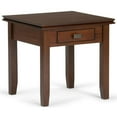 thumbnail image 1 of Artisan Solid Wood 21 inch Wide Square Contemporary End Side Table in Russet Brown, 1 of 8