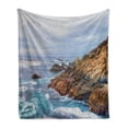thumbnail image 1 of Big Sur Soft Flannel Fleece Throw Blanket, Garrapata State Beach Ocean Rocky Coast Waves at Afternoon in Cloudy Day Photo, Cozy Plush for Indoor and Outdoor Use, 50" x 60", Multicolor, by Ambesonne, 1 of 6