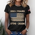 thumbnail image 4 of NMMUED 250 Anniversary USA Shirt Women 4th of July Shirts American Flag Tshirt Patriotic Tee Independence Day Top Black S, 4 of 6