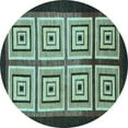 thumbnail image 1 of Ahgly Company Indoor Round Abstract Light Blue Modern Area Rugs, 3' Round, 1 of 4