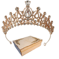 thumbnail image 1 of TIARA CORONA TOCADO PEINETA NOVIA XV BODA COMUNIÓN PRINCESA NIÑA ORO ROSA CRISTAL IMPORTACIÓN METAL M0009 GENÉRICA CUSTOM GOTOR, 1 of 2