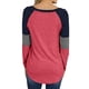 thumbnail image 4 of Puntoco Moda Mujer Cuello Redondo Manga Larga Estampado Patchwork Casual Camiseta Blusa Puntoco Puntoco-2130, 4 of 6