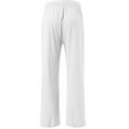 thumbnail image 4 of Japanese Style Women High Waisted Linen Palazzo Trousers Featuring Dog Fish Graphic Print Wide Leg Design with Functional Pockets, 4 of 5