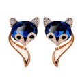 thumbnail image 1 of Visland Boucles d'Oreilles en Forme de Renard Dessin Animé Strass Bijoux pour Femmes Cadeau, 1 of 8