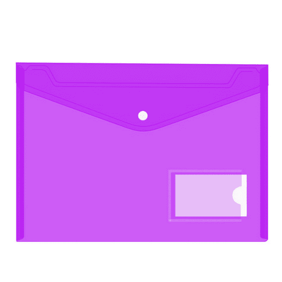 20 Pack A4 Dossier de Fichier en Plastique (Violet) - Poches de Document - Dossier de Bouton Pression avec Poche - Dossier de Fichier de Rabat en Plastique A4 - Dossier de Fichier Transparent pour l'Organisation du Document