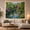 Garden Bridge, variant on Garden Pond With Lilies and Flowering Trees, Peaceful Cottagecore Style for Garden Lovers, Floral Wall Art, Mother's Day Gift, Tapestry Wall Hanging for Bedroom and Living Room